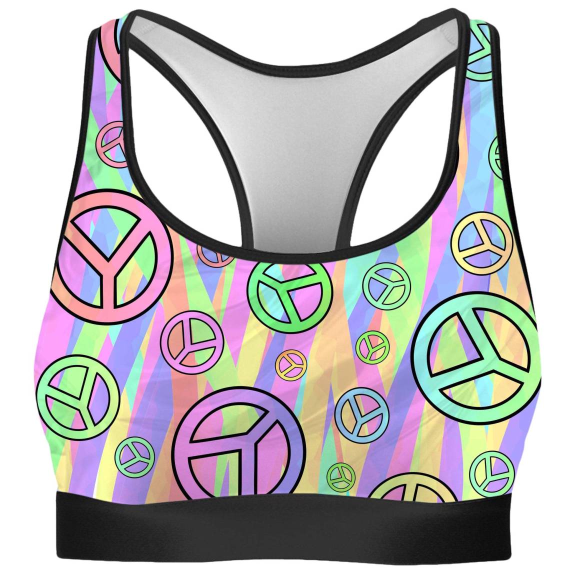 Retro Peace Symbol Rave Bra